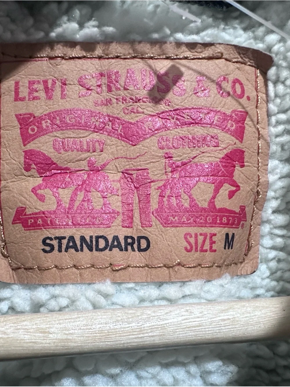 Levi's Blue Denim Jacket with Cream Sherpa Collar